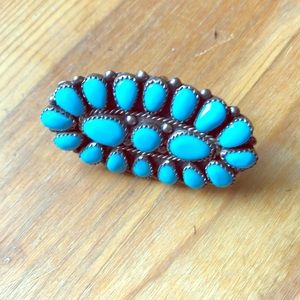 Turquoise petalpoint Zuni ring